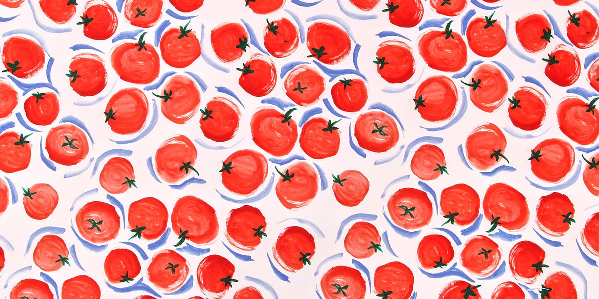 TOMATO PRINT STRETCH DENIM FABRIC– Ginger Twist Studio