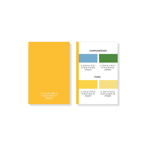 Color swatches and chart on a white background