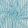 Roll of blue and white striped fabric