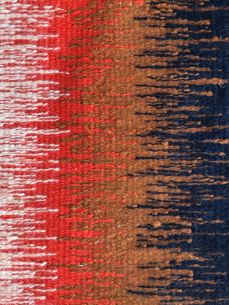 Close-up of a textured fabric with multicolor pattern