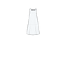 Line drawing of a white dress with a belt on a white background