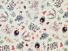 Pattern of lucky charms and symbols on a white background