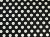 Black background with white polka dots