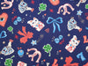 Colorful pattern with lucky charms on a blue background