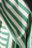 Close-up of green and white striped fabric