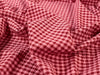Close-up of red and white checkered fabric