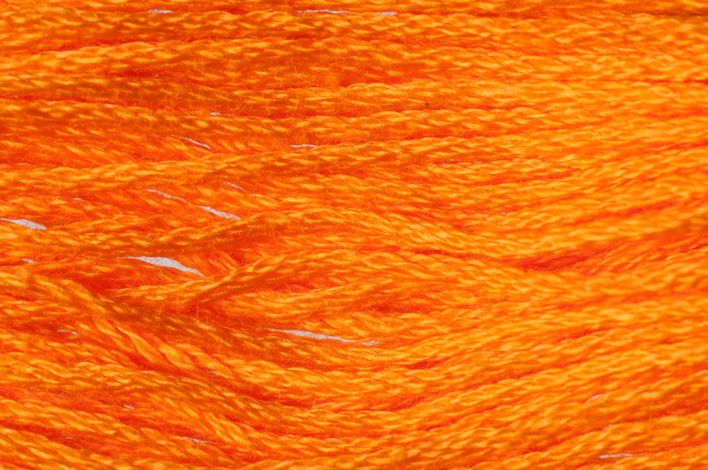 Close-up of orange embroidery floss