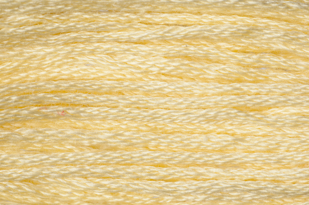 Close-up of beige embroidery floss with a subtle pattern