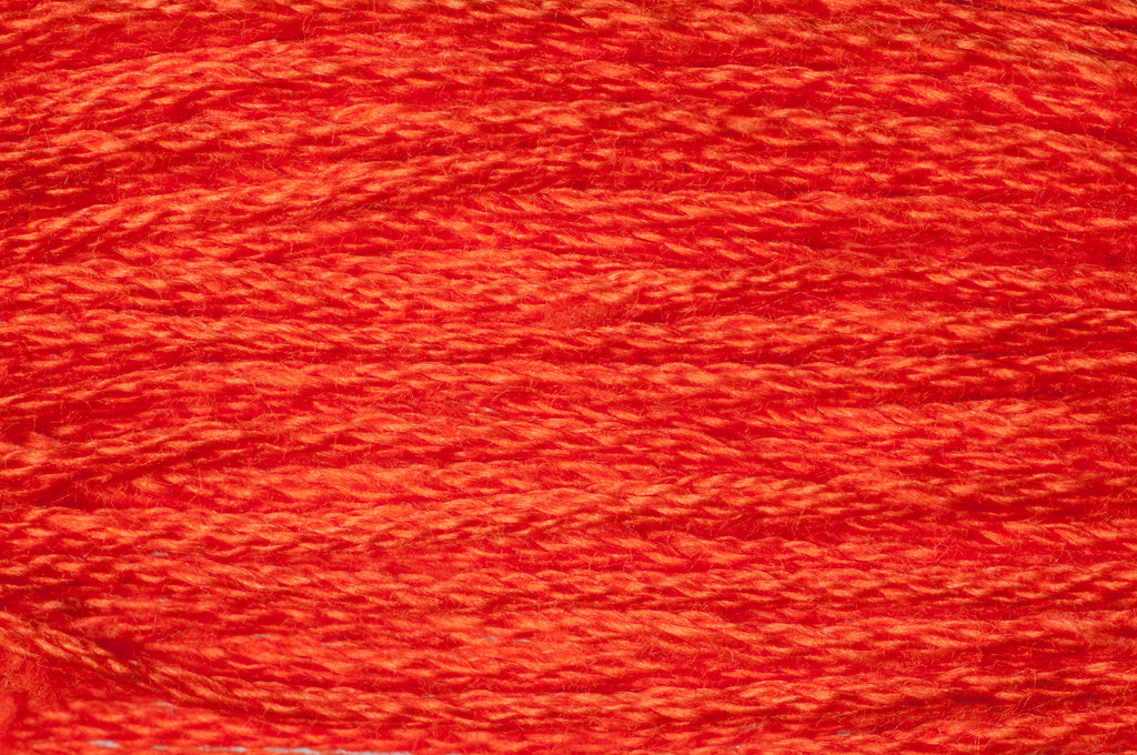 Close-up of red embroidery floss