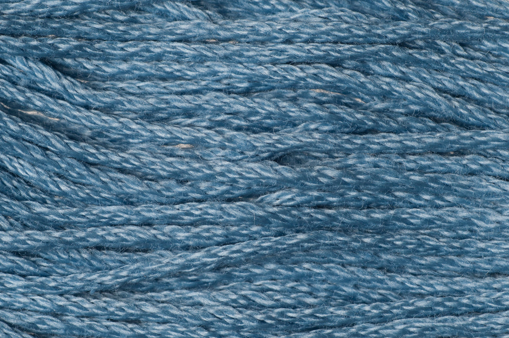 Close-up of blue embroidery floss