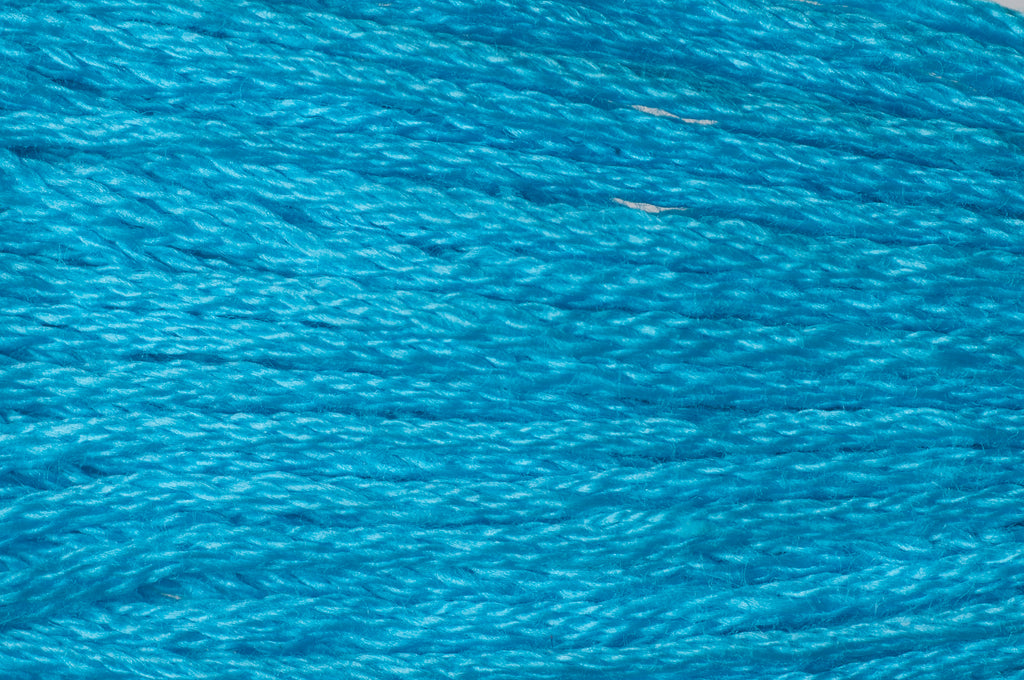 Close-up of blue embroidery floss