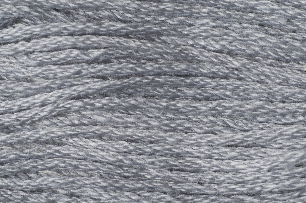 Close-up of gray embroidery floss