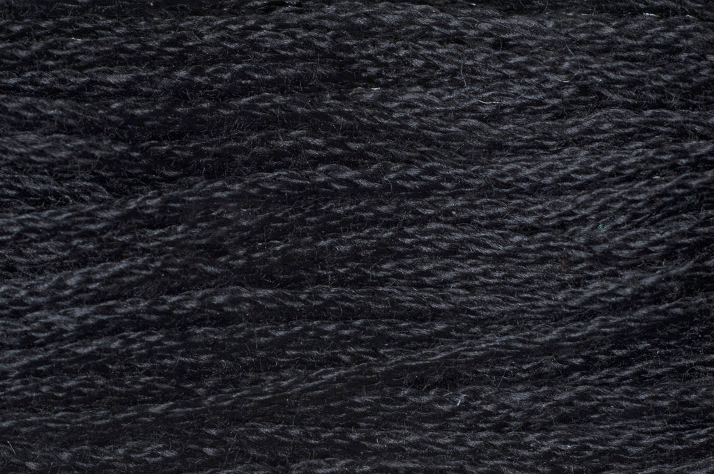 Close-up of black embroidery floss