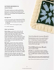 A knitting instruction sheet titled 'MITTED BORDER IN ONE PIECE' with a small photo of a knitted blanket on the right and text instructions on the left, including equipment, stitch pickup, and round knitting steps.