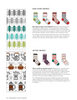 A printed or digital guide page showing chart repeat examples, with labeled sections 'ONE CHART REPEAT' and 'OFFSET REPEAT,' plus multiple small sewing chart diagrams and explanatory text on a white background.