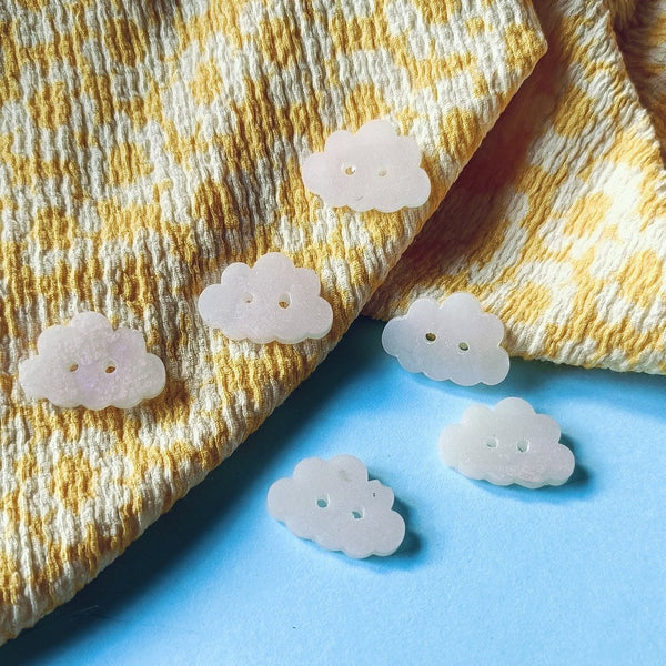 small white cloud buttons