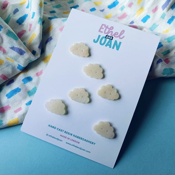 set of cloud buttons