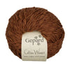 Brown skein of yarn with 'Gepard Cotton Waves' label on a white background