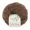 Ball of brown yarn with a 'Gepard Cotton Waves' label on a white background