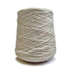 Spool of gray yarn on a white background