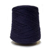 Navy blue skein of yarn on a white background