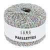 Multicolored yarn ball with 'Lang Yarns' label on a white background