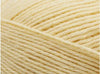 Close-up of a ball of light beige yarn