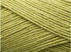 Close-up of green yarn with a slight sheen