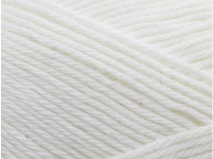 Close-up of white yarn with visible texture