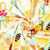 Colorful fabric with abstract patterns in a swirl arrangement