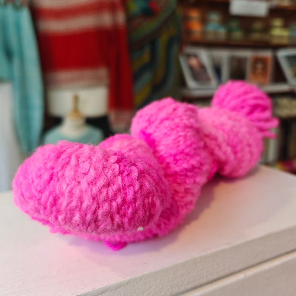 skein of hot pink wool