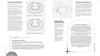 An open book or booklet spread showing knitting pattern construction diagrams, including top-down and bottom-up construction guides, text sections, and a yarn ball illustration.