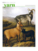 Cover of 'yarn' magazine featuring a painting of sheep and goats in a landscape.