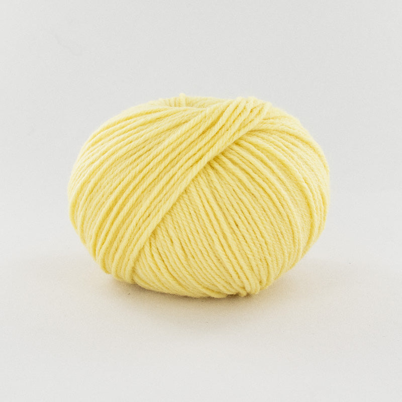 ball of pale yellow yarn