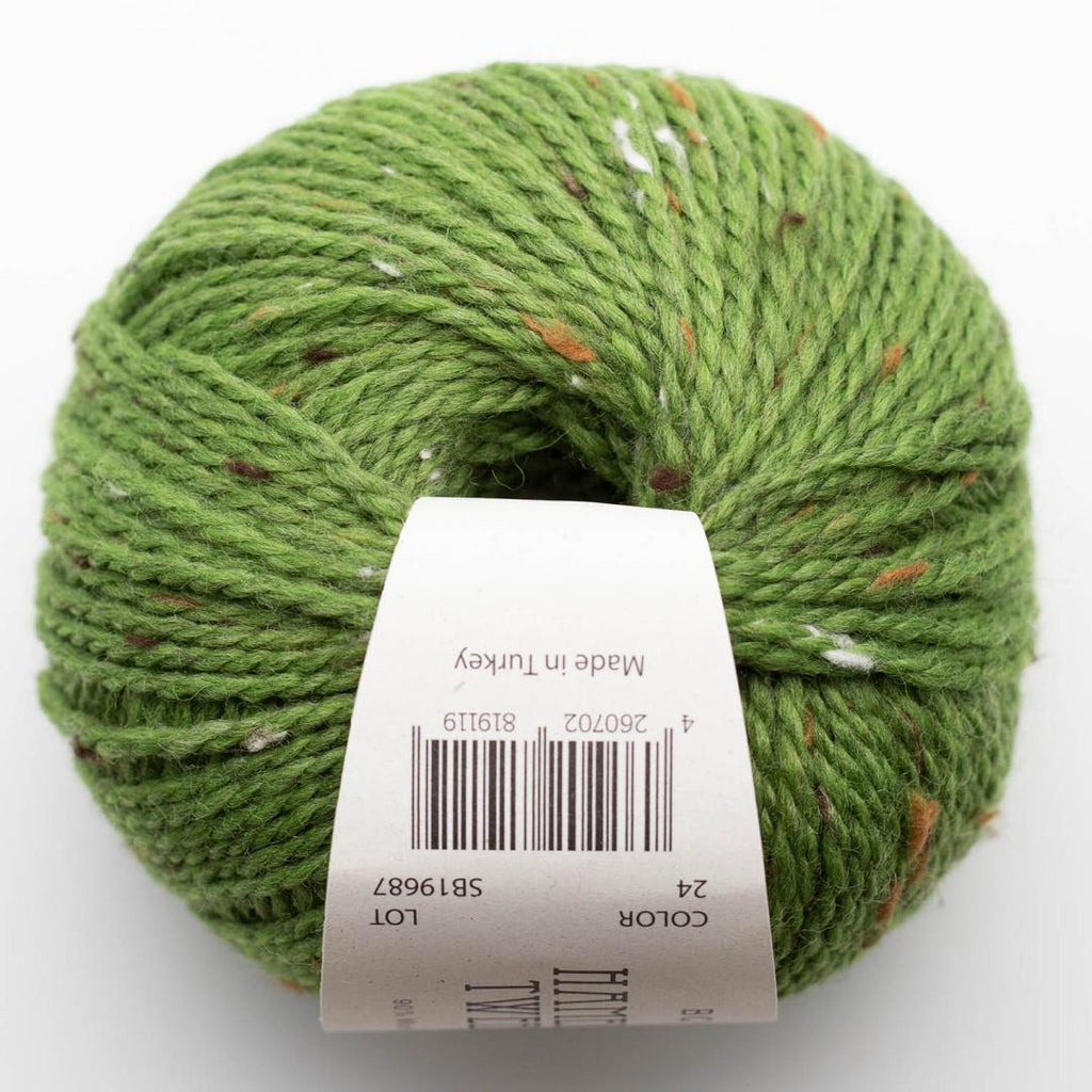 green ball of tweed wool