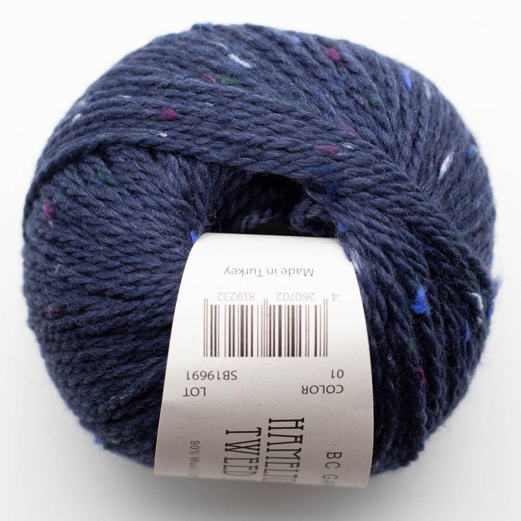 navy blue ball of tweed wool