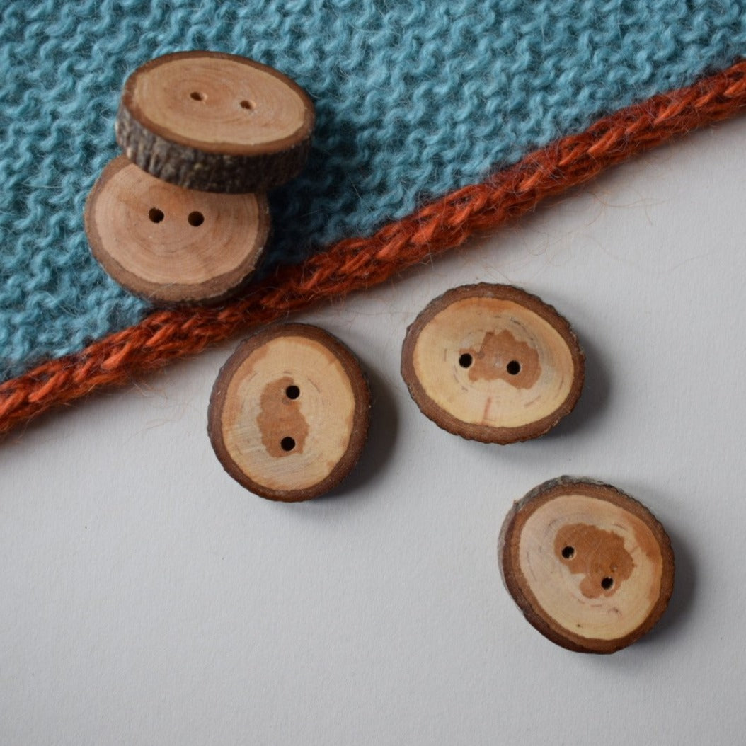 Decorative Wooden Buttons HANDMADE - A Threaded Needle