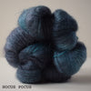 gingers hand dyed leading lady lace mohair silk hand dyed styled shot lace weight indie dyed yarn hocus pocus tonal charcoal dark grey teal petrol blue