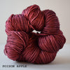 ginger's hand dyed splendor dk 8ply double knitting merino wool and silk smooth yarn indie dyed ginger twist studio poison apple deep red